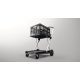 Clax összecsukható asztalkocsi, rakfelület 550x860 mm, 60 kg, fekete