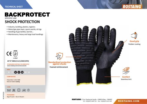 BACKPROTECT Ütésálló védőkesztyű  8