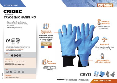 CRIOBC Bőrkesztyű kriogén anyagok kezelésére  8