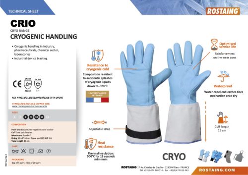 CRIO Bőrkesztyű kriogén anyagok kezelésére  9