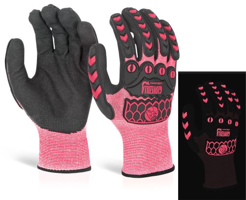 GLOVEZILLA GLOW NITRIL KESZTYŰ Rózsaszín XL