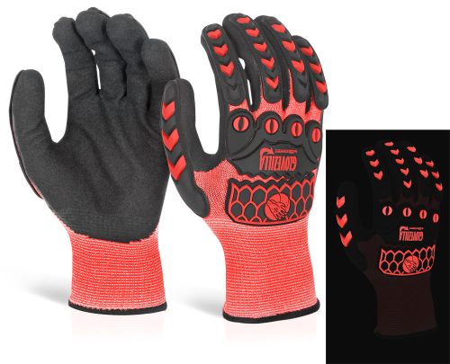 GLOVEZILLA GLOW NITRIL KESZTYŰ Piros XL