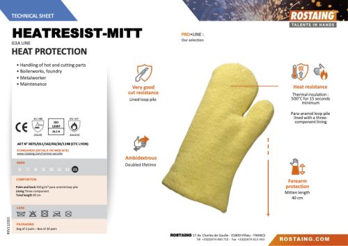 HEATRESIST-MITT Hőálló gyapjú védőkesztyű  9