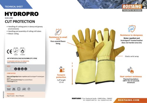 HYDROPRO Vágásbiztos hosszúszárú munkavédelmi kesztyű  11