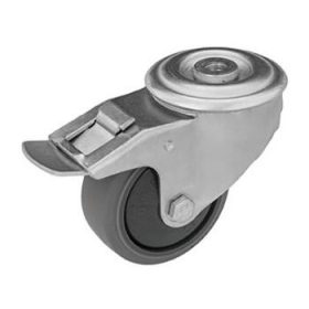 Hátfuratos - fékes Szürke gumis nyommentes kerék 