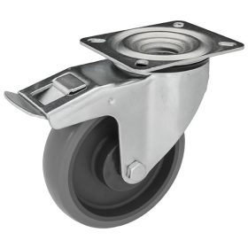 Forgó - fékes Szürke gumis nyommentes kerék 