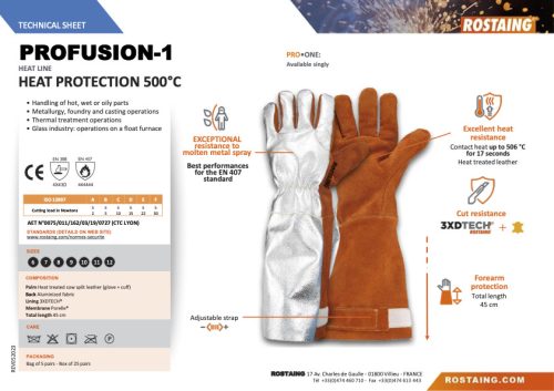 PROFUSION-1 hőálló hosszúszárú védőkesztyű  8