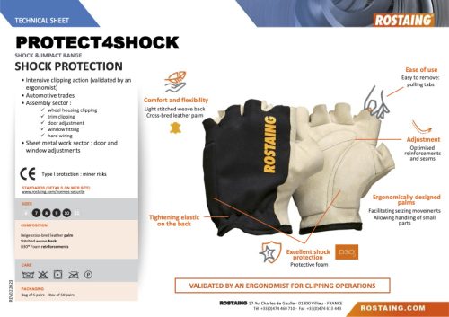 PROTECT4SHOCK ütésvédő szerelőkesztyű  8