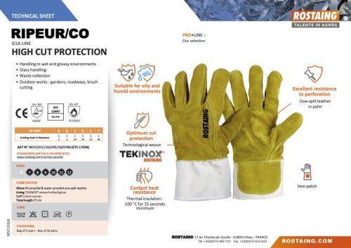 RIPEUR/CO magas vágásálló védőkesztyű  9