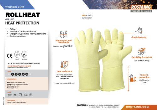 ROLLHEAT hőálló hosszúszárú védőkesztyű  7