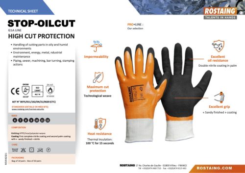 STOP-OILCUT Vágás- és olajálló kesztyű  9