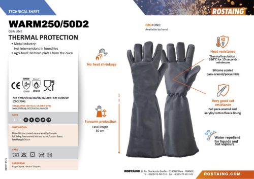 WARM250/50D2 hőálló élelmiszeripari kesztyű  8