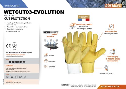 WETCUT03-EVOLUTION Vágásálló kesztyű  9