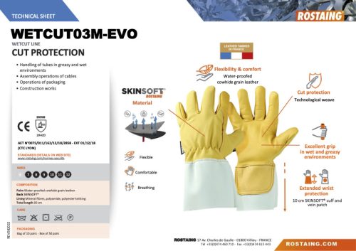 WETCUT03M-EVO Vágásálló kesztyű  12