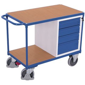 Műhelykocsi 2 rakfelülettel - zárható fiókokkal