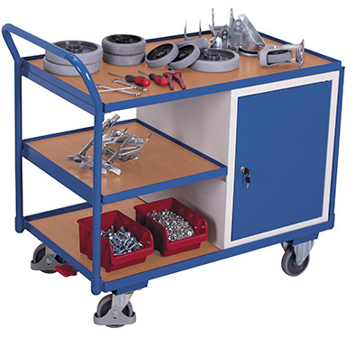 Műhelykocsi 3 rakfelülettel - zátható tárolóval