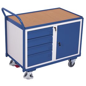   Műhelykocsi 1 rakfelülettel - 4 db zárható fiókkal és egy tárolóval