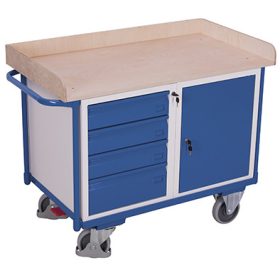   Műhelykocsi 1 rakfelülettel- 4 db záható fiókkal és tárolóval