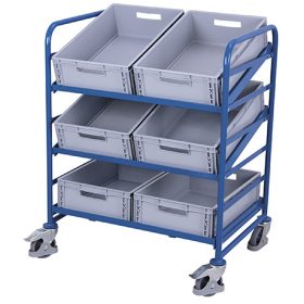 Euro-System szállítókocsi 6 műanyag ládával