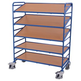 Euro-System szállítókocsi 5 fa polccal