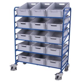 Euro-System szállítókocsi 15 műanyag ládával