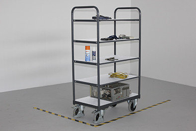 Magas ESD polcoskocsi 5 db rakfelülettel