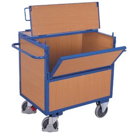 Hegesztett szállítókocsi fa panelekkel és fedéllel