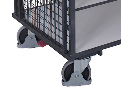 ESD polcos kocsi fixen hegesztett - rácsos - zárható