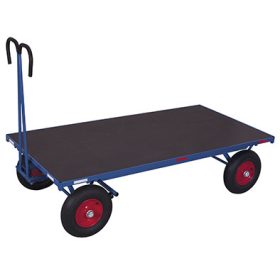 Kézi húzóskocsi oldalfal nélkül, levegős kerék, nagy