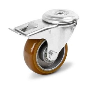 Hátfuratos - fékes Nagy teherbírású ipari kerék 125 mm