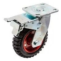 Forgó-fékes Fémfelnis tömörgumis kerék 200 mm