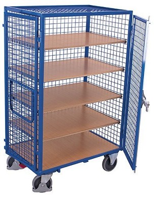 Polcos kocsi fixen hegesztett, 5 rakfelület, zárható