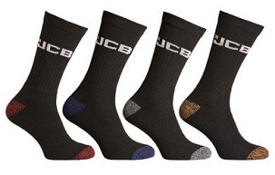 JCB Munkavédelmi zokni szett - 4 darab Fekete 39- 46