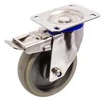 Forgó - fékes Inox kerék 200 mm