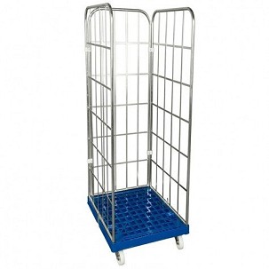 Rolly kocsi 3 oldallal 1650 - 600x400-as és 600x800-as dobozokhoz - kék