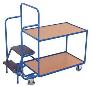 Alacsony anyagösszekészítő  asztalkocsi 2 polccal