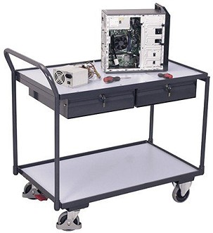 ESD asztalkocsi 2 rakfelülettel és 2 fiókkal