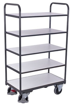 Magas ESD polcoskocsi 5 db rakfelülettel